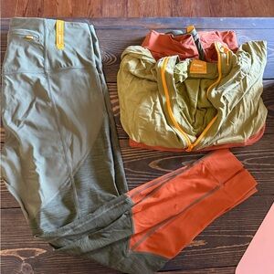 Bogner Green and Orange Cargo Pants with Bold Design